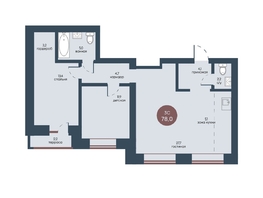 Продается 3-комнатная квартира ЖК Белозерский, корпус 1, 78  м&sup2;, 15383160 рублей