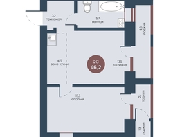 Продается 2-комнатная квартира ЖК Белозерский, корпус 1, 46.2  м&sup2;, 9283200 рублей