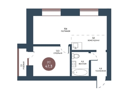 Продается 2-комнатная квартира ЖК Белозерский, корпус 3, 47.3  м&sup2;, 9941800 рублей