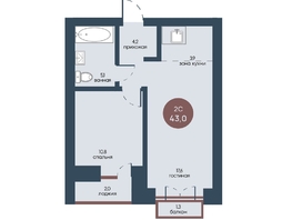 Продается 2-комнатная квартира ЖК Белозерский, корпус 3, 43  м&sup2;, 10199720 рублей