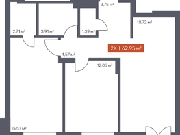 Продается 2-комнатная квартира ЖК Ломоносов, 62.95  м&sup2;, 11765355 рублей